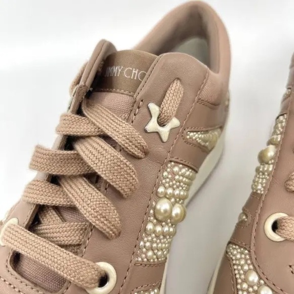 Jimmy Choo - Hawaii Skateboard Pearl Sneakers NWOT - Picture 14 of 17